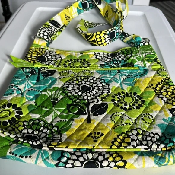 Vera Bradley Retired Lime Up Hipster Cross Body Purse & coin Purse Green Yellow - Picture 6 of 10